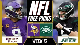 VIKINGS vs JETS NFL Picks and Predictions (Week 13) | NFL Free Picks Today