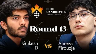 Round 13 | Gukesh D vs Alireza Firouzja | FIDE Candidates 2024