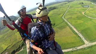 Hoa và Bạn bay đôi Dù Lượn News Sky. Paragliding Vietnam, Dù lượn Việt Nam