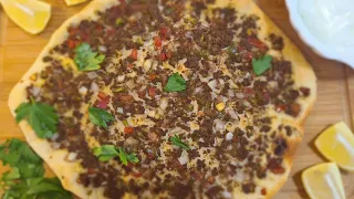 Best Lahm Bi Ajeen Recipe - Lebanese Meat Pizza - طريقة تحضير لحم بعجين