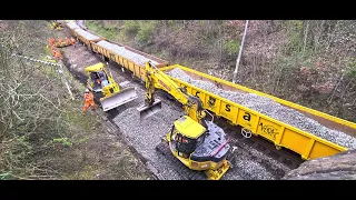 Preparing the new track bed at Dore & Totley station