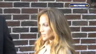 Jennifer Lopez and her boyfriend hold hands at David Letterman