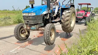 Break and Brick Test | New Holland 5500 | John Deere |Mahindra Arjun Novo 4wd | Eicher 485 Tractor🚜