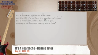 🎻 It's A Heartache - Bonnie Tyler Bass Backing Track with chords and lyrics