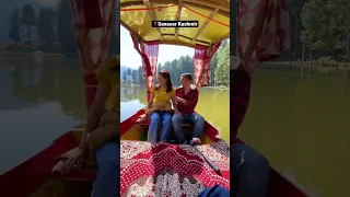 Enjoying Shikara ride in Sanasar lake Jammu & Kashmir