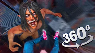 360° FEAR OF HEIGHTS! EREN TITAN EATS YOU!