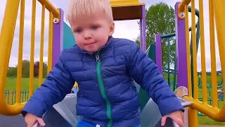 Ryan and Elvira at Outdoor Playgroung play hide and seek with animals