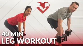 40 Min Dumbbell Leg Workout at Home for Women & Men - Lower Body Workouts with Dumbbells & Weights