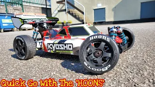 Kyosho MP9 TKi4, A quick try with the Arrma HOON wheels..