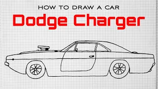 How to draw a car Dodge Charger | Draw sports car from the Fast and the Furious