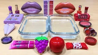 Grape vs Apple ! Mixing Makeup Eyeshadow into Clear Slime ! Special Series #34 Satisfying Slime Vide