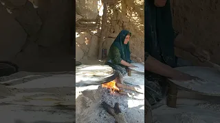 Baking local bread (Tiri bread) in the village