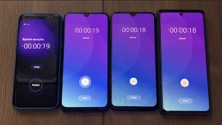 Timer ON / Alarm Clock Four Phones Samsung Galaxy S8 Case Vs A50 vs A31S vs Note 20