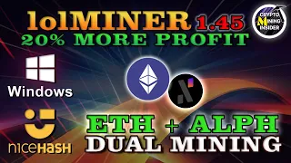 Make Higher Profits using lolMINER 1.45 Dual Mining ETHEREUM + ALEPHIUM in Windows | ETH+TON Compare