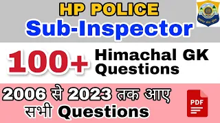 All Himachal GK Questions Asked in HP Police Sub-Inspector | 2006 - 2023 | 100+ Questions |