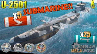 SUBMARINE U-2501 5 Kills & 146k Damage | World of Warships Gameplay 4k