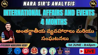 International Affairs and Events 4Months (అంతర్జాతీయ వ్యవహారాలు మరియు సంఘటనలు) #tspsc #appsc