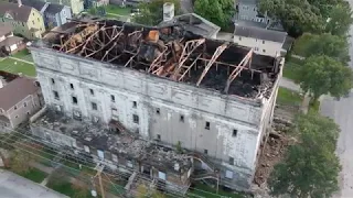 Aurora Masonic Temple Fly Over after Fire 2019