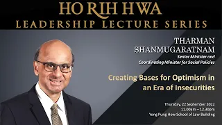 SMU Ho Rih Hwa Lecture: Senior Minister Tharman Shanmugaratnam | 22 Sep 2022 (Lecture)