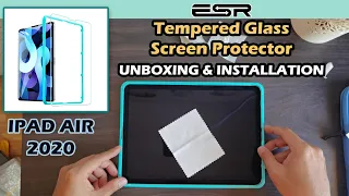 ESR Tempered Glass  Screen Protector Unboxing and Installation on iPad Air 4