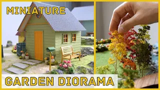 Miniature Garden Diorama - Wood Cottage and Garden Scenario DIY | Picoworm