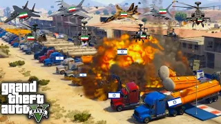 Israeli Secret Gas Supply Convoy Badly Destroyed by Irani Fighter Jets, Drone, Helicopters - GTA 5