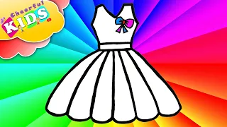 ❤Glitter Rainbow Dress for Girls Coloring and Drawing for Kids & Toddlers | Cheerful Kids Channel❤