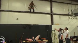 Indy Wrestler Falls 18+ Feet Onto Concrete Floor.. (Botch)