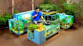 WOW! Unique coffee table aquarium idea for living room | How to DIY