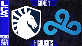 TL vs C9 Highlights Game 1 | LCS Spring 2021 Grand Final Lock In W3D3 | Team Liquid vs Cloud9 G1