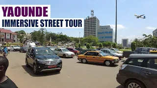 Immersive [FHD] Walk From THE YAOUNDÉ PATRIOTIC MONUMENT to P. Centrale | Carrefour J'aime Mon Pays