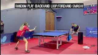 Butterfly Training Tips with Tiffany Ke - Random Play with Backhand Loop & Forehand Smash