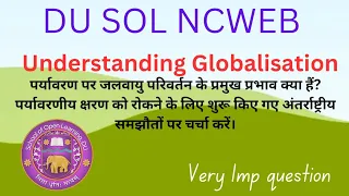 Political Science: Understanding Globalisation DU SOL NCWEB Sem-6