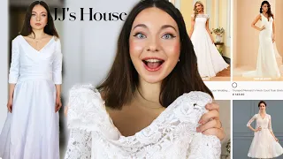 WEDDING DRESS Try-On & Review At Home | JJ's House Haul