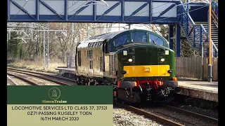 LSL Class 37, 37521 D6817, 0Z71 passing Rugeley Town (16th March 2020)