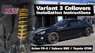 KW Suspensions V3 Coilovers Install on the Scion FRS / Subaru BRZ / Toyota FT86