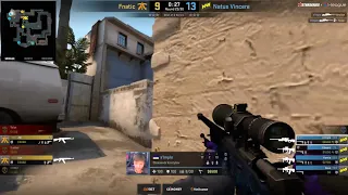 Double kill with 1 shot from s1mple vs fnatic