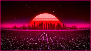 Synth City  Screensaver - looped animation background - a synthwave city