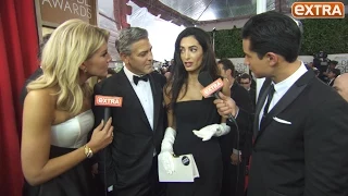 Amal and George Clooney Show Support for Paris, Wear 'Je Suis Charlie' Pins at Golden Globes