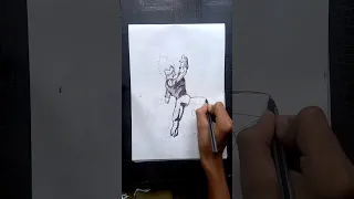Speed drawing stickman Vegeta #shorts #art