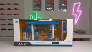 Unboxing/Review: Aral Gas Station Diorama 1/64 Scale from RMZ City/Uni Fortune (with light & sound)