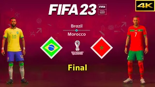 FIFA 23 - BRAZIL vs. MOROCCO - FIFA World Cup Final - Neymar vs. Ziyech - PS5™ [4K]