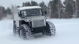 Вездеход "Никита"  по зимнему лесу