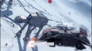 Snowspeeder takes AT-AT Down in Star Wars Battlefront