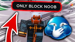 Bro Thinks That BLOCKING Is BAD..💀| The Strongest Battlegrounds