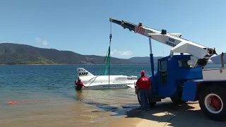 David Warby - Spirit of Australia II Load into Water + First Run Blowering Dam 24/09/2017 Ken Warby