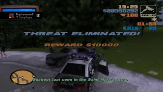 Grand Theft Auto 3 Vigilante Mission -  Going Rogue Trophy + Glitch (Pause menu abuse)