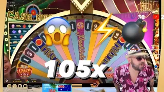 🔴 ONLINE CASINO: Tropix WINS at Crazy Time with 105x at Pachinko  - Casino_Squad