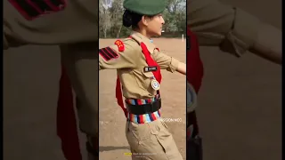 NCC Girl Cadet Swag 💂‍♀️ NCC Drill Practice #Shorts #ncctraining #missionncc NCC Attitude Status