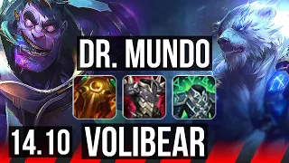 DR. MUNDO vs VOLIBEAR (TOP) | 6k comeback, 52k DMG, 12/2/7, Rank 11 Mundo | NA Master | 14.10